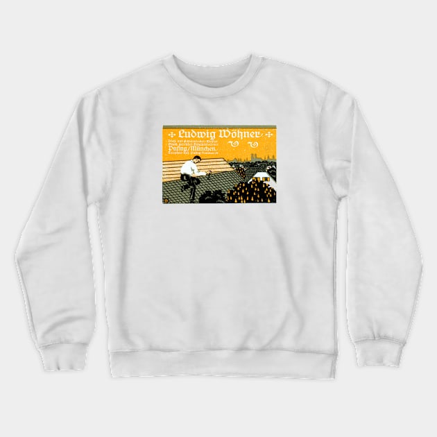 1910 Munich Roof Repair Crewneck Sweatshirt by historicimage